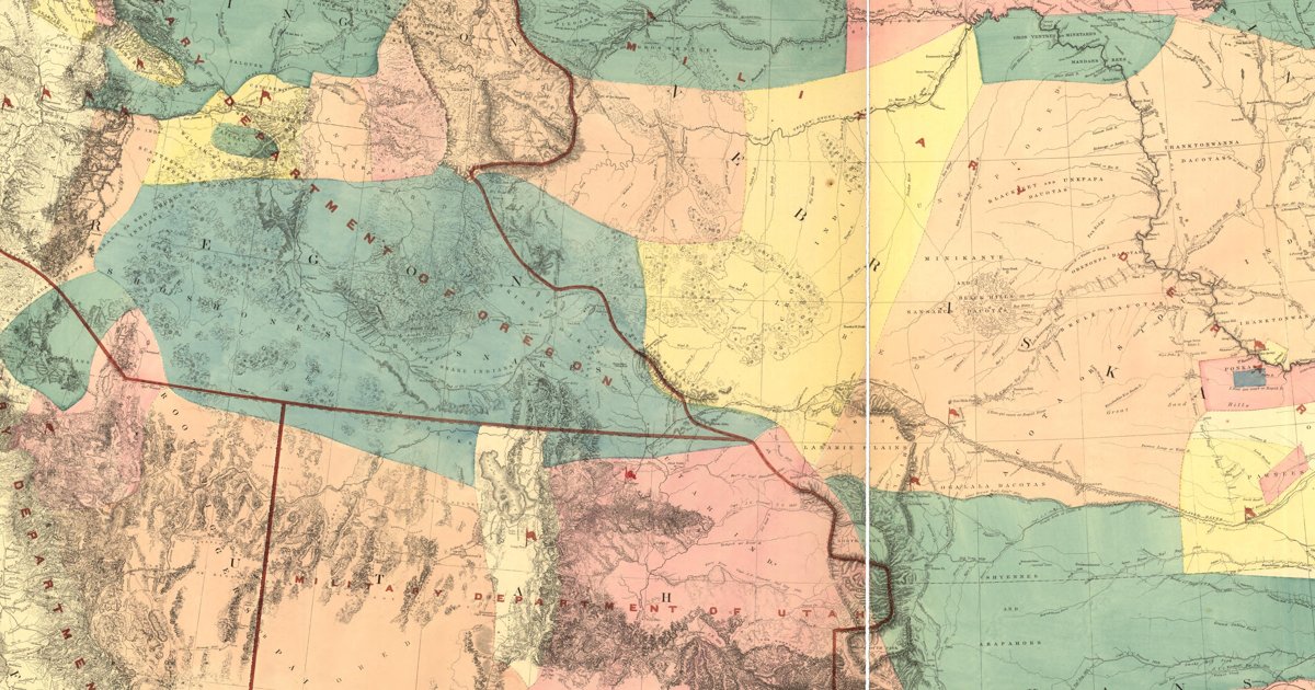 Preview of Warren's map of the West, 1857
